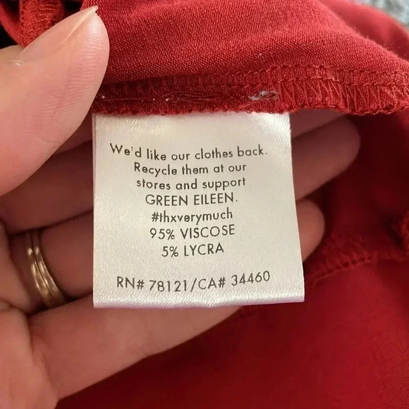 Eileen Fisher Asymmetric Jersey Top Women’s M Burnt Orange Boho Artsy Lagenlook - Picture 8 of 14